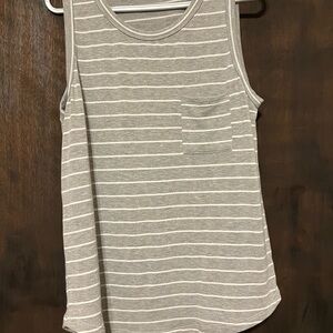 Staccato Striped Gray Sleeveless Top